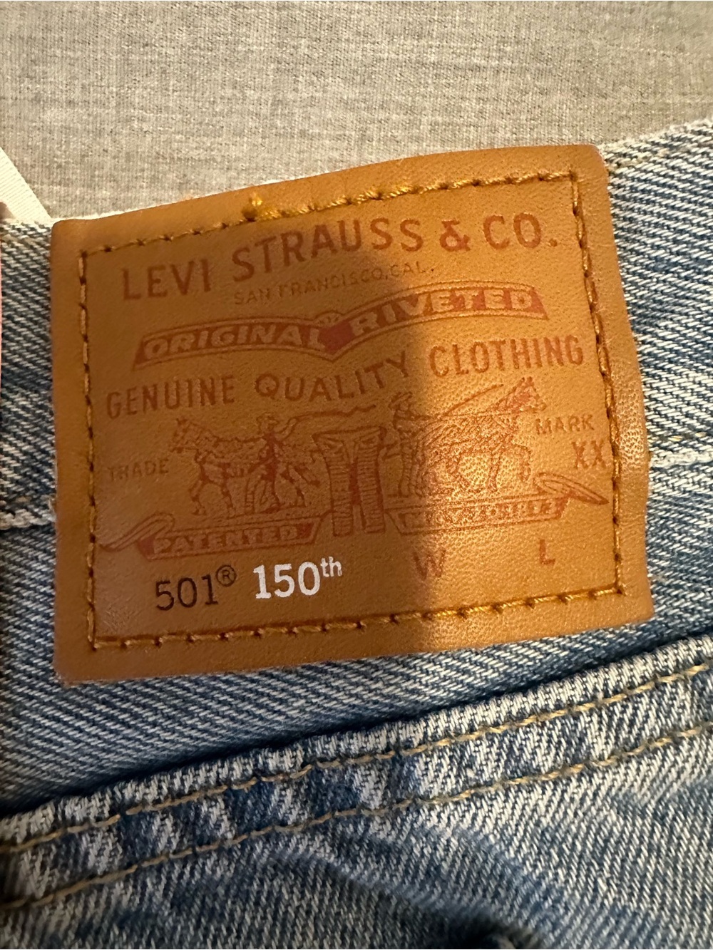 Levi's Light Blue Denim Shorts with Multicolor Flower Patches - Picture 9 of 13
